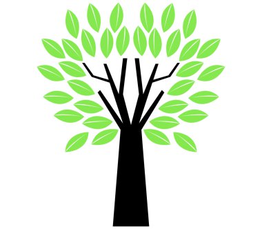 Beyaz arkaplanda ağaç