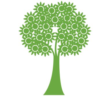 Beyaz arkaplanda ağaç