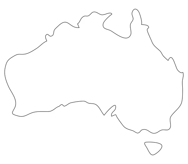 Australië kaart op een witte achtergrond — Stockfoto