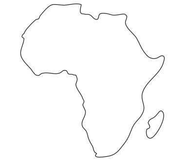 Afrika harita üzerinde beyaz bir arka plan