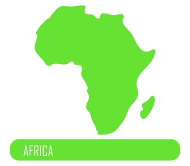 Afrika harita üzerinde beyaz bir arka plan