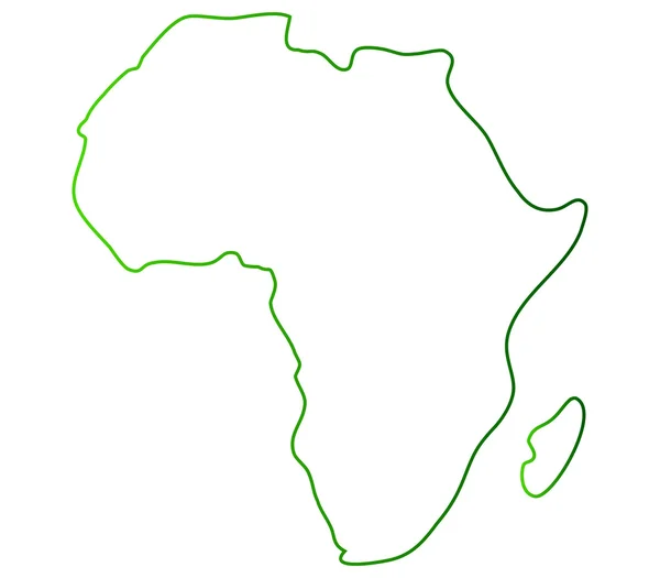 Africa mappa su sfondo bianco — Foto Stock
