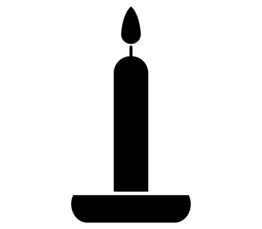 beyaz zemin üzerine siluet mum