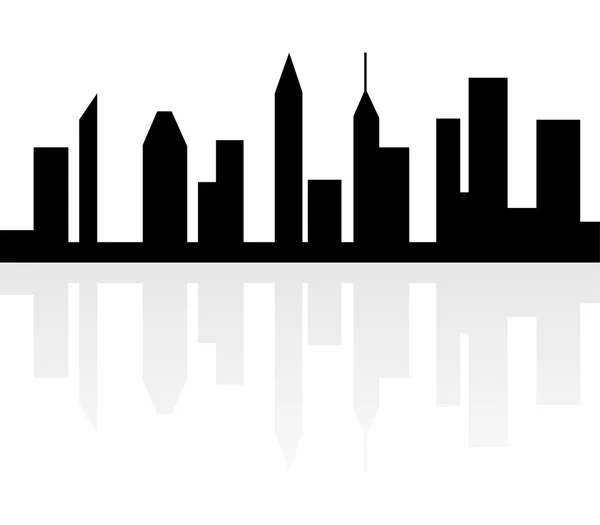 城市和摩天大楼的轮廓 — 图库照片