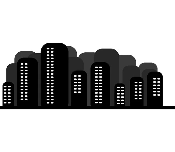 Stadtsilhouette und Wolkenkratzer — Stockfoto