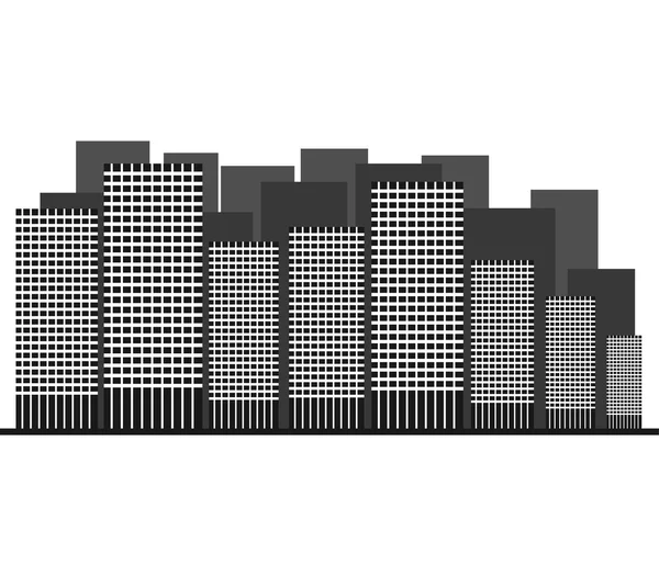 Silhouette di città e grattacieli — Foto Stock