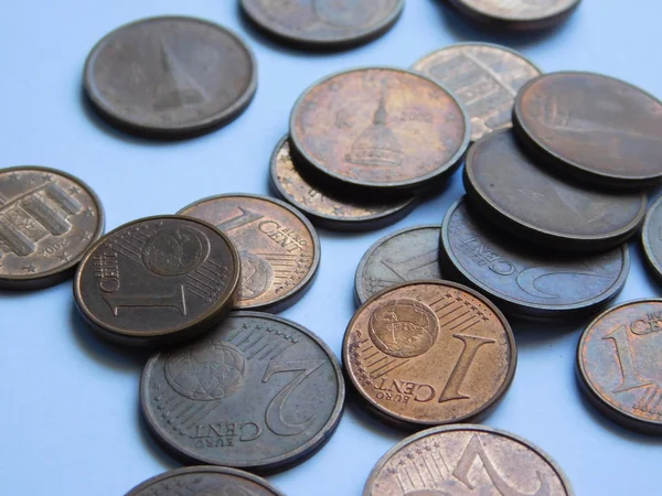 Euro coin on the table — Stock Photo, Image