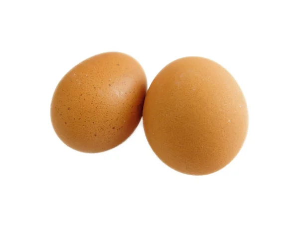 白い背景の上の卵を食べる — ストック写真