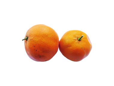 Beyaz bir arka plan üzerinde yemek için mandalina