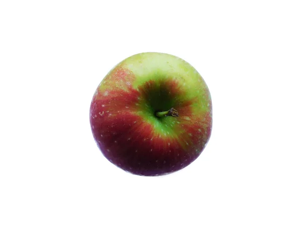 Яблоко есть на белом фоне — стоковое фото