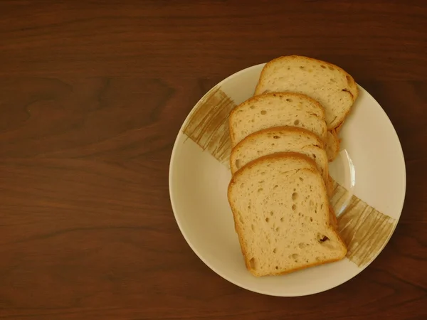 Bröd på träbotten — Stockfoto