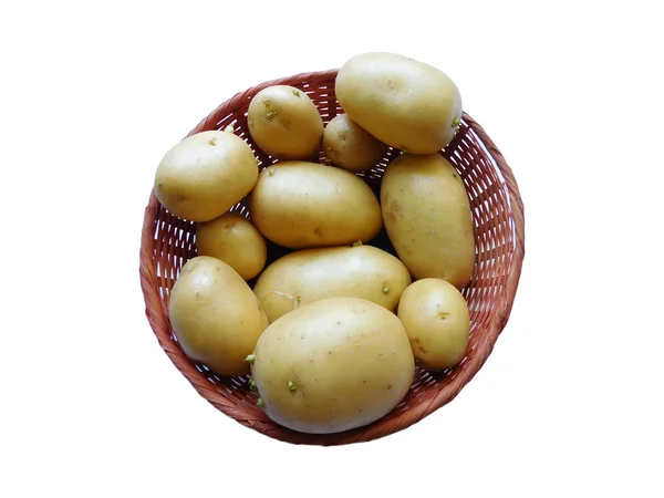 Batatas para comer em um fundo branco — Fotografia de Stock