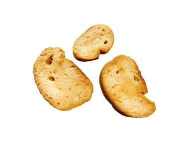 Beyaz bir arka plan üzerinde yiyecek ekmek