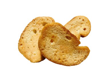 Beyaz bir arka plan üzerinde yiyecek ekmek