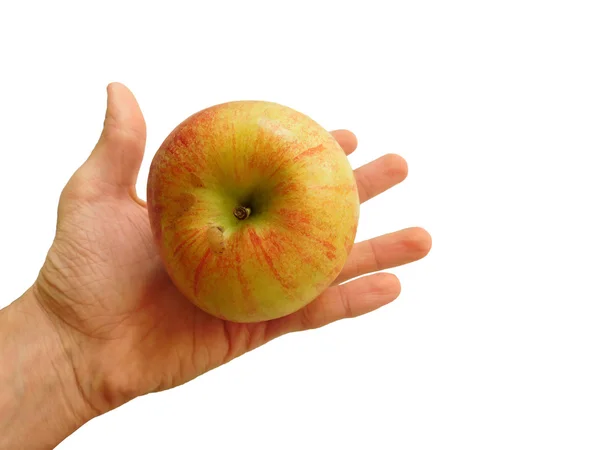 Jabłka do jedzenia na białym tle — Zdjęcie stockowe
