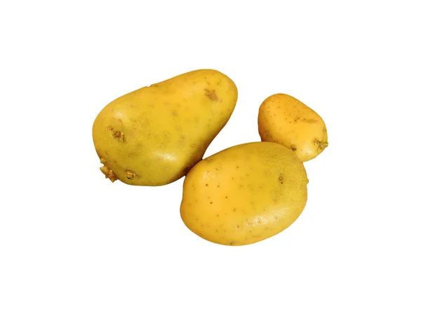 Potatis för att äta på en vit bakgrund — Stockfoto