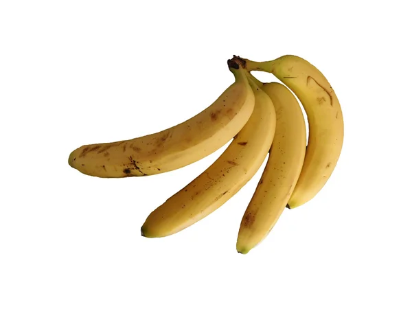 白い背景に食べるバナナ — ストック写真