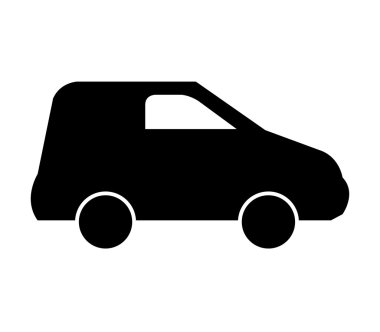 Beyaz arka plan üzerinde gösterilen simge araba