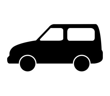 Beyaz arka plan üzerinde gösterilen simge araba