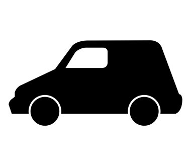 Beyaz arka plan üzerinde gösterilen simge araba