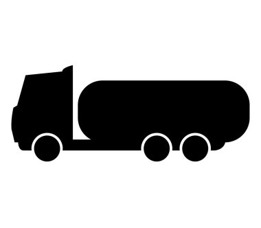 Beyaz arka plan üzerinde simge tanker kamyon