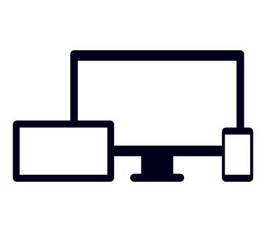 bilgisayar ve cep telefonu beyaz arka plan üzerinde