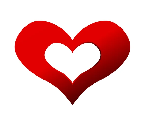 Valentine hearts on white background — Stock Photo, Image