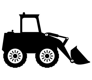 Beyaz bir arka plan üzerinde resimli Ekskavatör