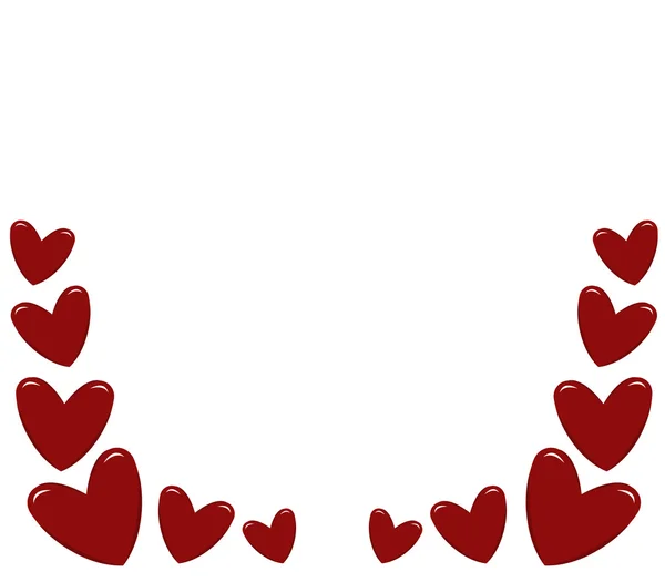 Валентинки сердца на белом фоне — стоковое фото