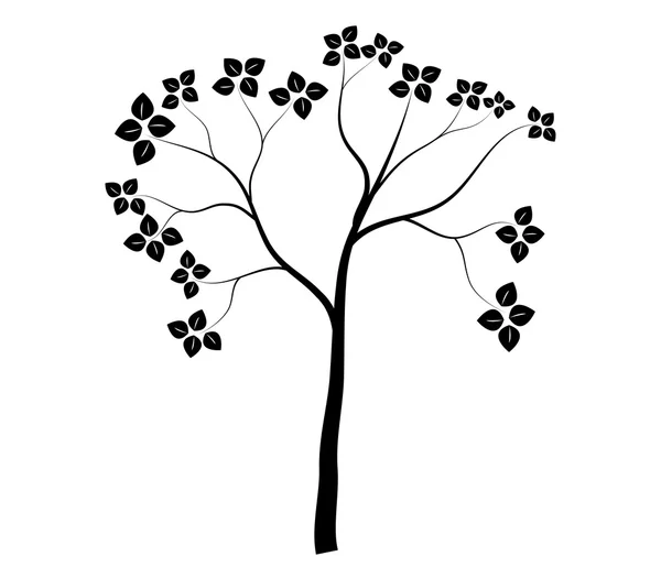 Illustrated tree with leaves on white background — Stock Photo, Image