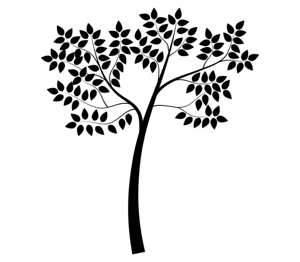 Иллюстрированное дерево с листьями на белом фоне — стоковое фото