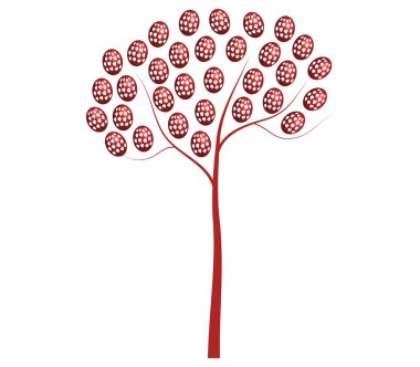 Sevgililer günü kalpleri ve ağaç beyaz arka plan üzerinde