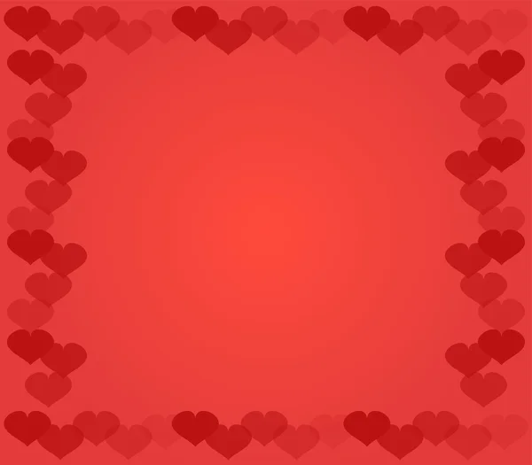 Corações vermelhos Valentim ilustrado sobre fundo branco — Fotografia de Stock