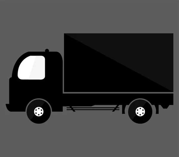 Ícone do caminhão mostrado em um fundo cinza — Fotografia de Stock