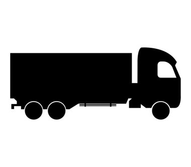 Beyaz bir arka plan üzerinde kamyon ikonu