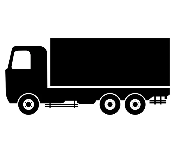 Lastbil-ikonen visas på vit bakgrund — Stockfoto