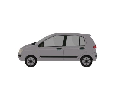 Beyaz arka plan üzerinde resimli araba