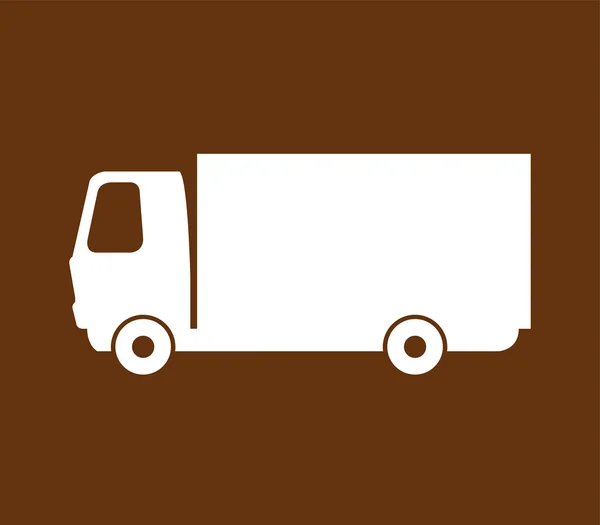 Ícone caminhão ilustrado em um fundo colorido — Fotografia de Stock