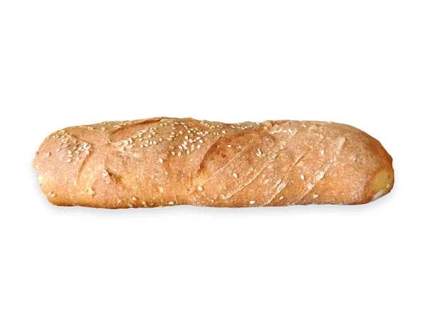 Brood te eten geïsoleerd op witte achtergrond — Stockfoto