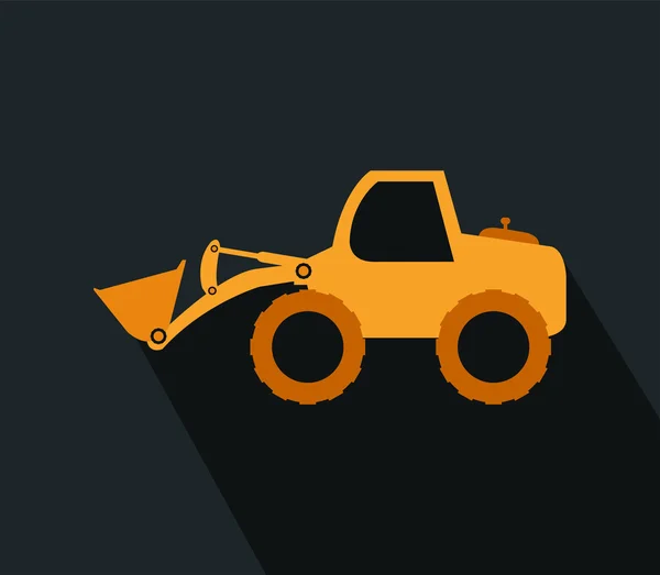 Ikonen grävmaskin illustreras i platt design — Stockfoto