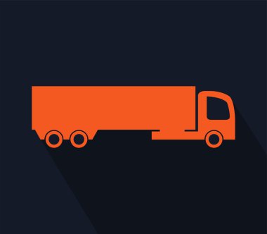 düz tasarımında resimli simgesi kamyon