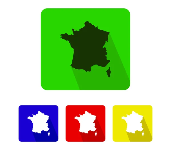 フランス フラットなデザインで地図アイコン — ストック写真