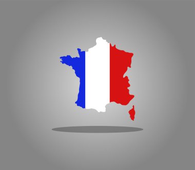 harita simgesi Fransa düz tasarım