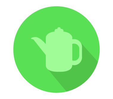 düz tasarımında gösterilen çaydanlık