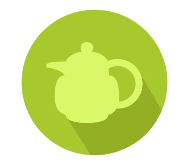 düz tasarımında gösterilen çaydanlık