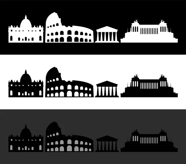 Panorama města Řím ilustrované — Stock fotografie
