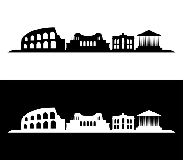 Ciudad de roma skyline ilustrado —  Fotos de Stock