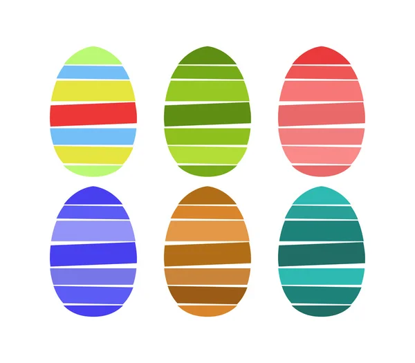 Uova di Pasqua colorate e illustrate — Foto Stock