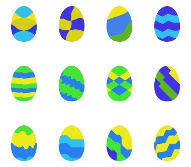 renkli Paskalya yumurta ve resimli