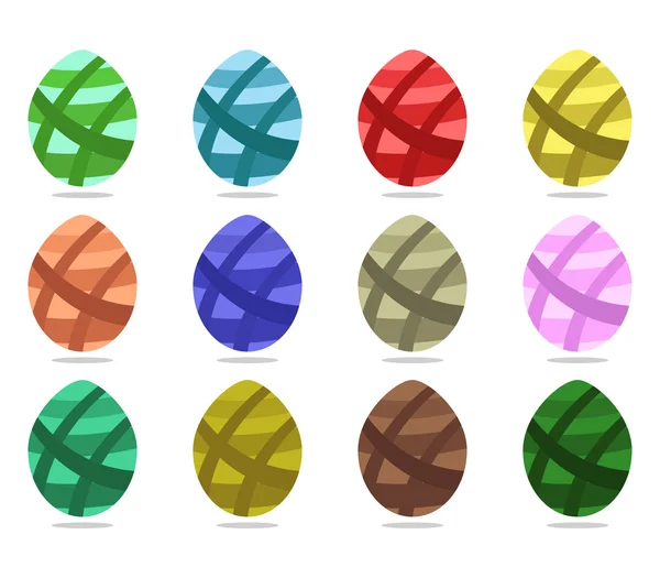Kolorowe wielkanocne jajka i ilustrowane — Zdjęcie stockowe